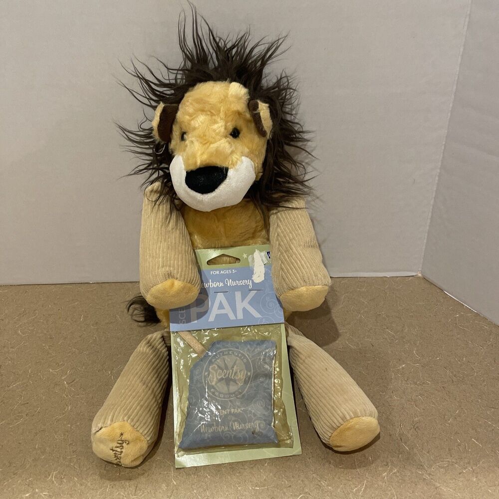 Scentsy Buddy Roarbert Lion 15" Plush &Newborn Nursery Scent Pak Stuffed Animal
